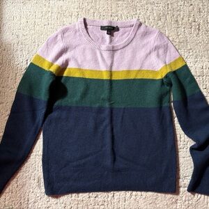 Ann Taylor Sweater in Navy, Green, Yellow, and Purple